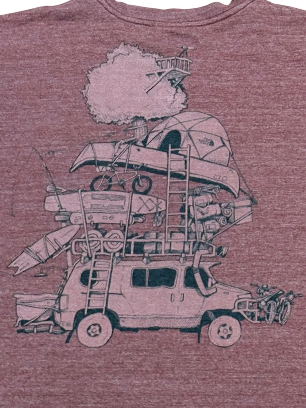The North Face Men’s Short Sleeve Tee “Get Lost” Heather Maroon, Size S Slim Fit
